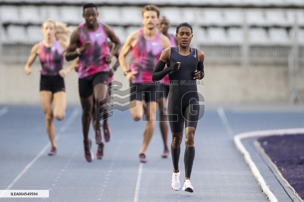 Kenya's Faith Kipyegon during the "Breaking4" event - Paris