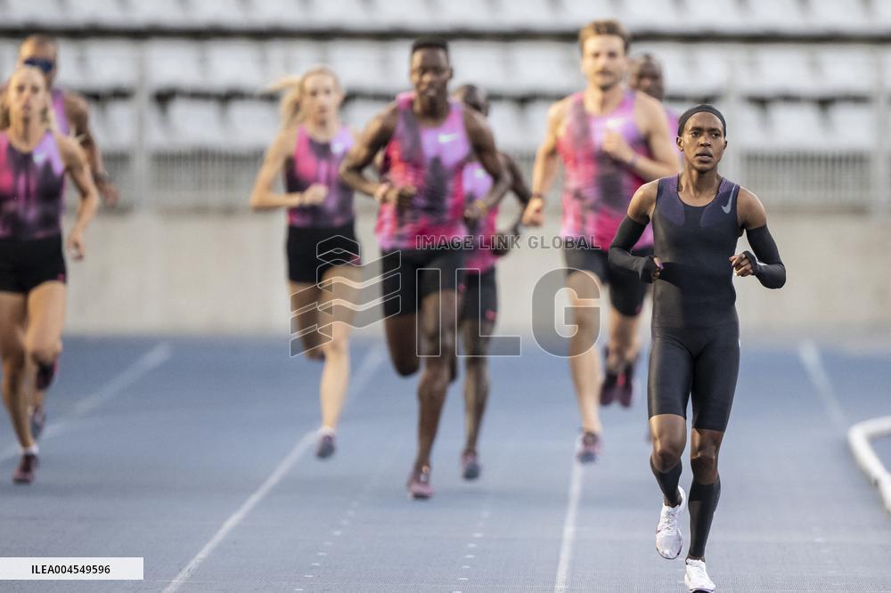 Kenya's Faith Kipyegon during the "Breaking4" event - Paris