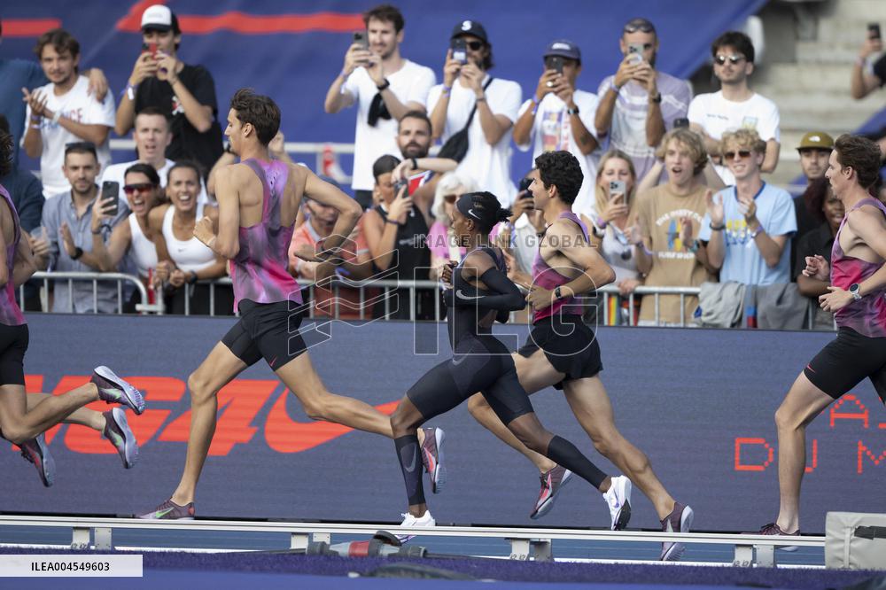 Kenya's Faith Kipyegon during the "Breaking4" event - Paris