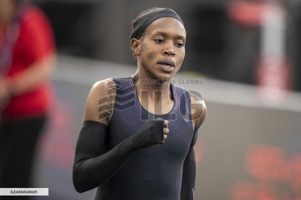 Kenya's Faith Kipyegon during the "Breaking4" event - Paris