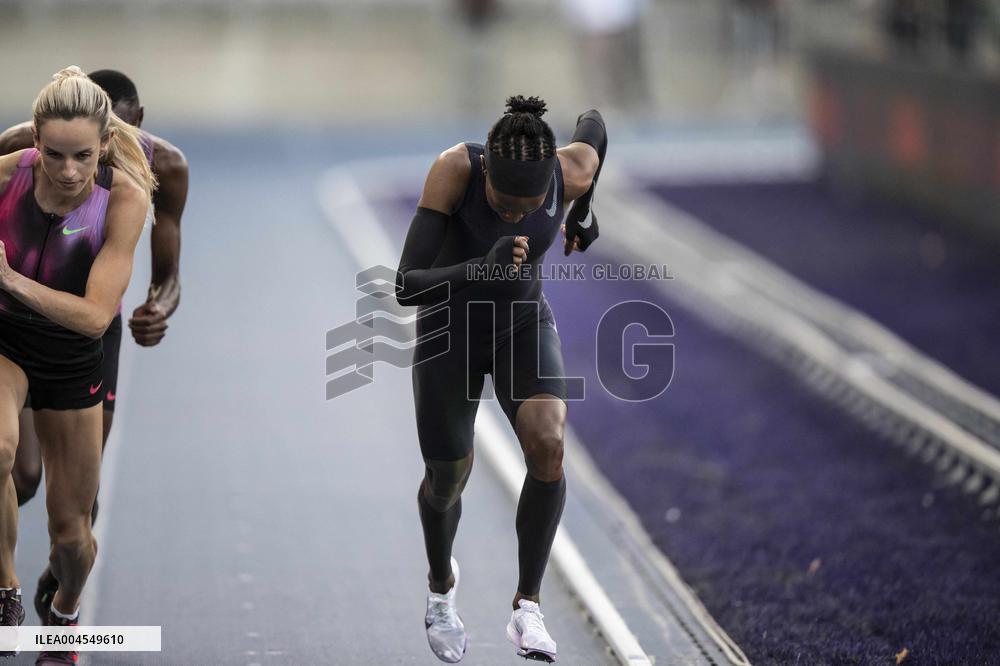 Kenya's Faith Kipyegon during the "Breaking4" event - Paris