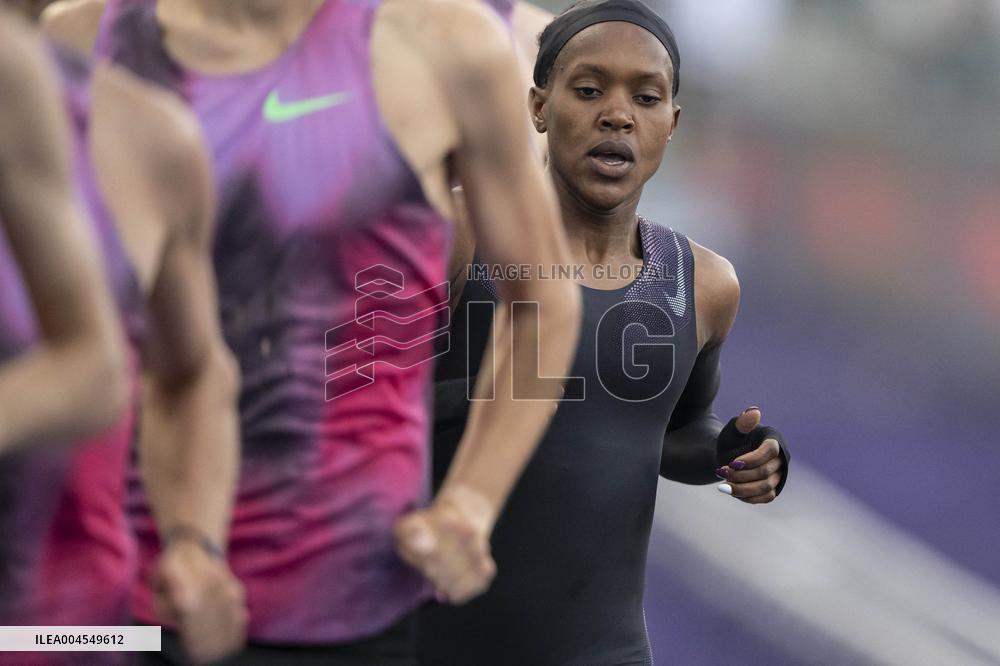 Kenya's Faith Kipyegon during the "Breaking4" event - Paris