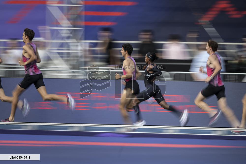 Kenya's Faith Kipyegon during the "Breaking4" event - Paris