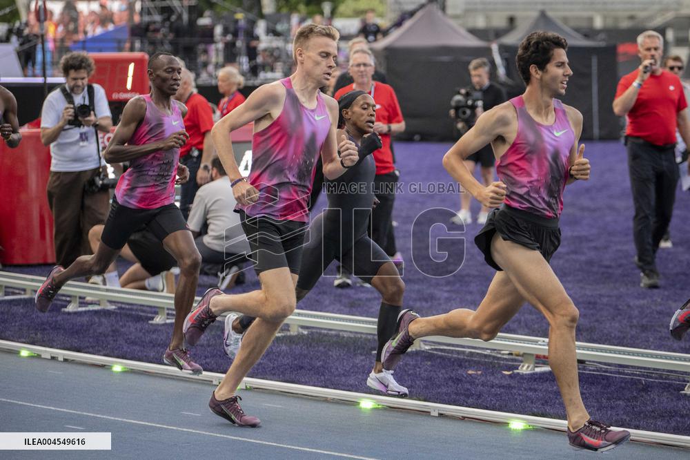 Kenya's Faith Kipyegon during the "Breaking4" event - Paris