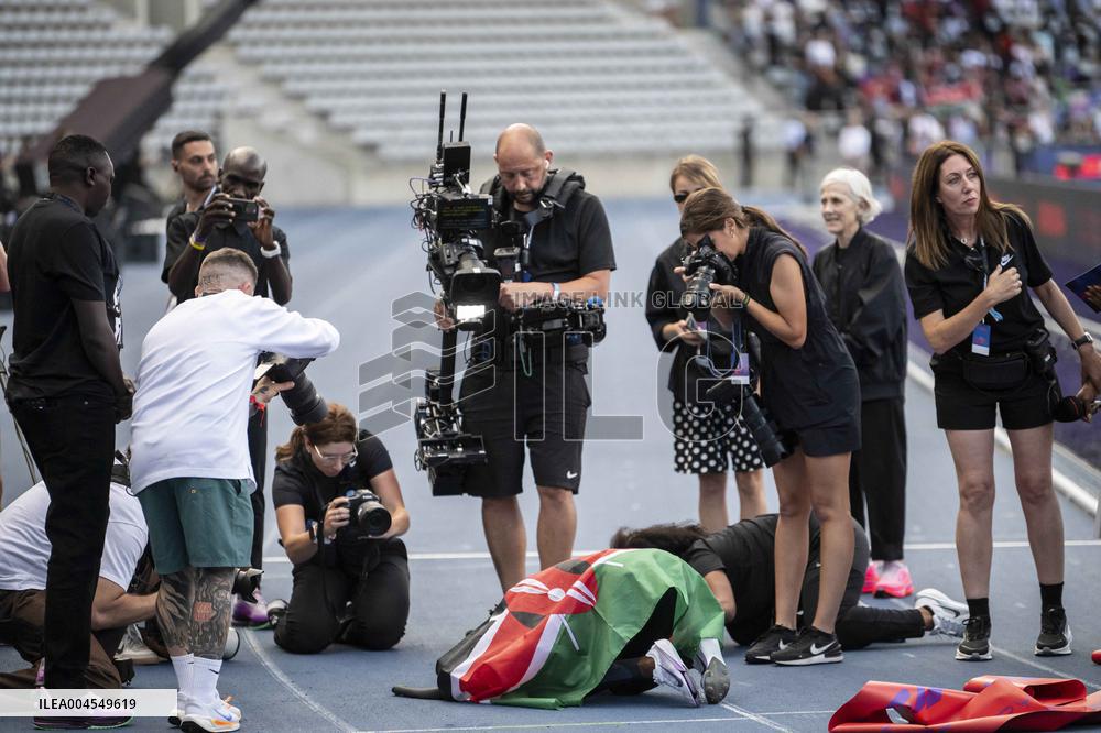 Kenya's Faith Kipyegon during the "Breaking4" event - Paris