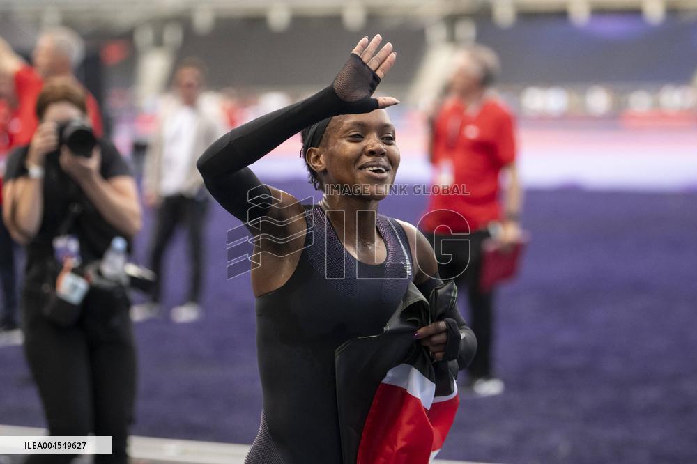 Kenya's Faith Kipyegon during the "Breaking4" event - Paris