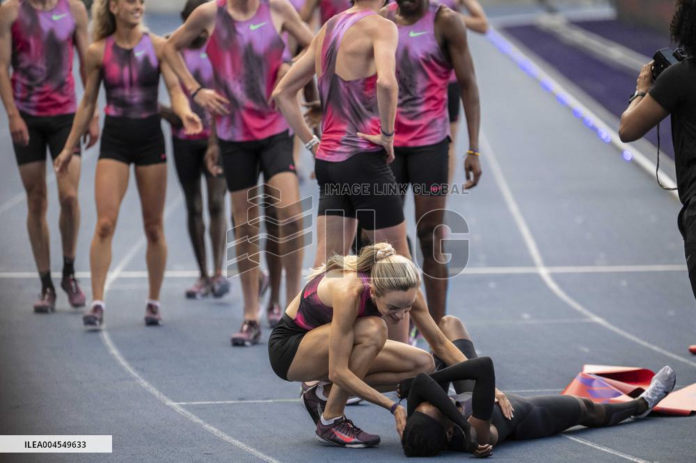 Kenya's Faith Kipyegon during the "Breaking4" event - Paris