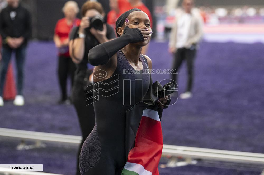 Kenya's Faith Kipyegon during the "Breaking4" event - Paris