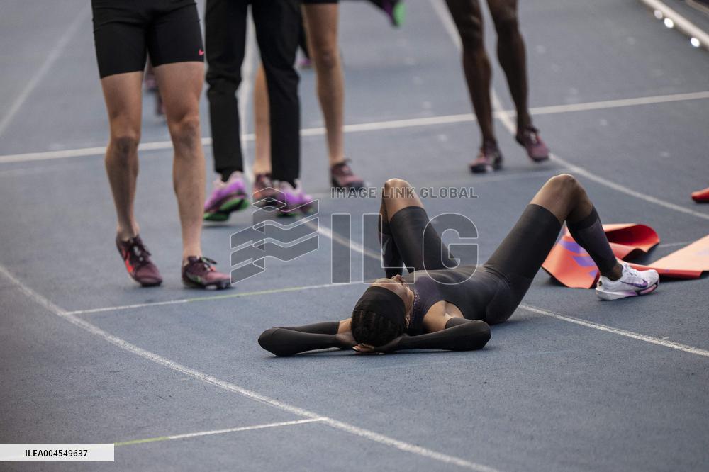 Kenya's Faith Kipyegon during the "Breaking4" event - Paris