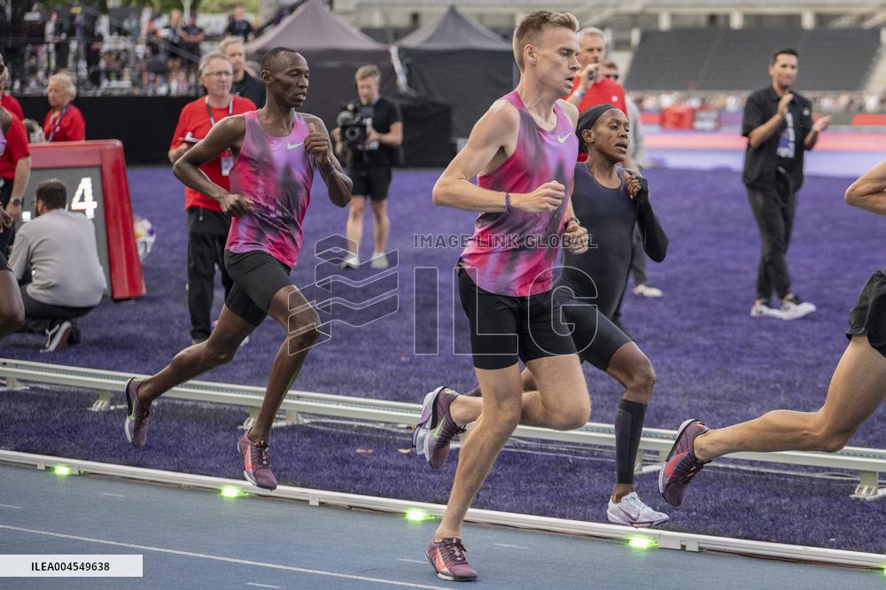 Kenya's Faith Kipyegon during the "Breaking4" event - Paris