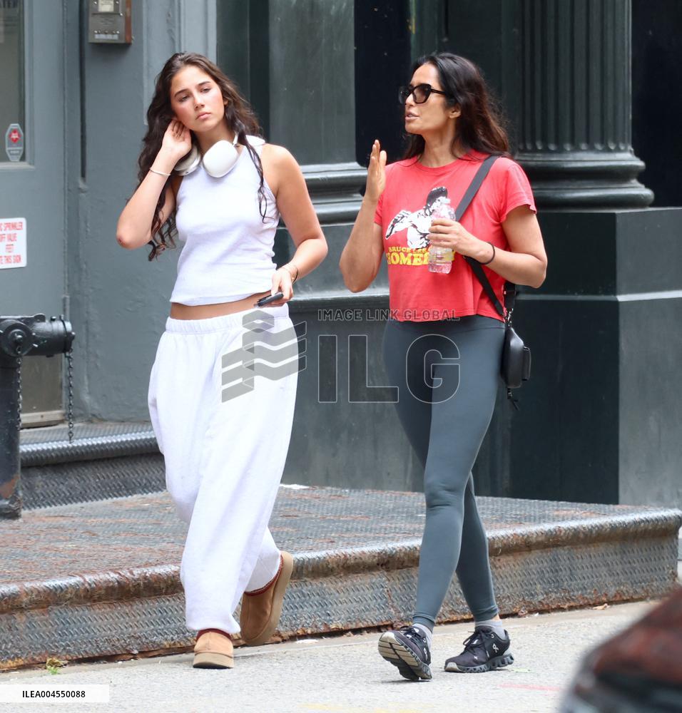 Padma Lakshmi With Her Daughter Out - NYC