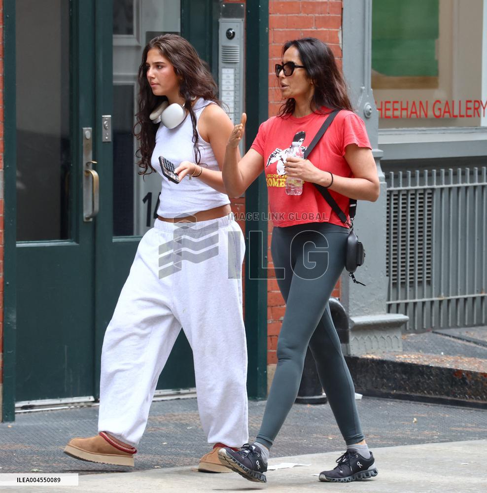 Padma Lakshmi With Her Daughter Out - NYC