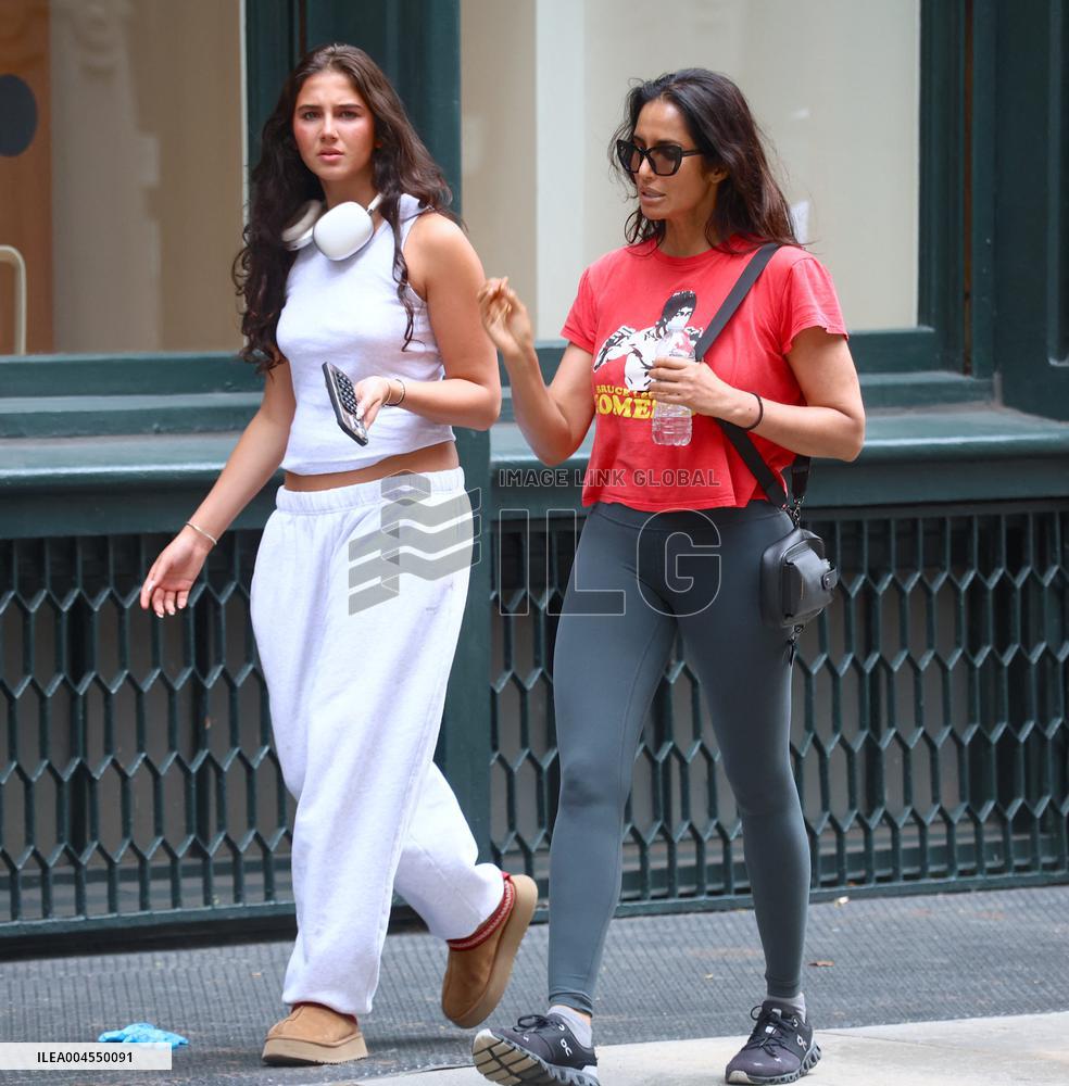 Padma Lakshmi With Her Daughter Out - NYC