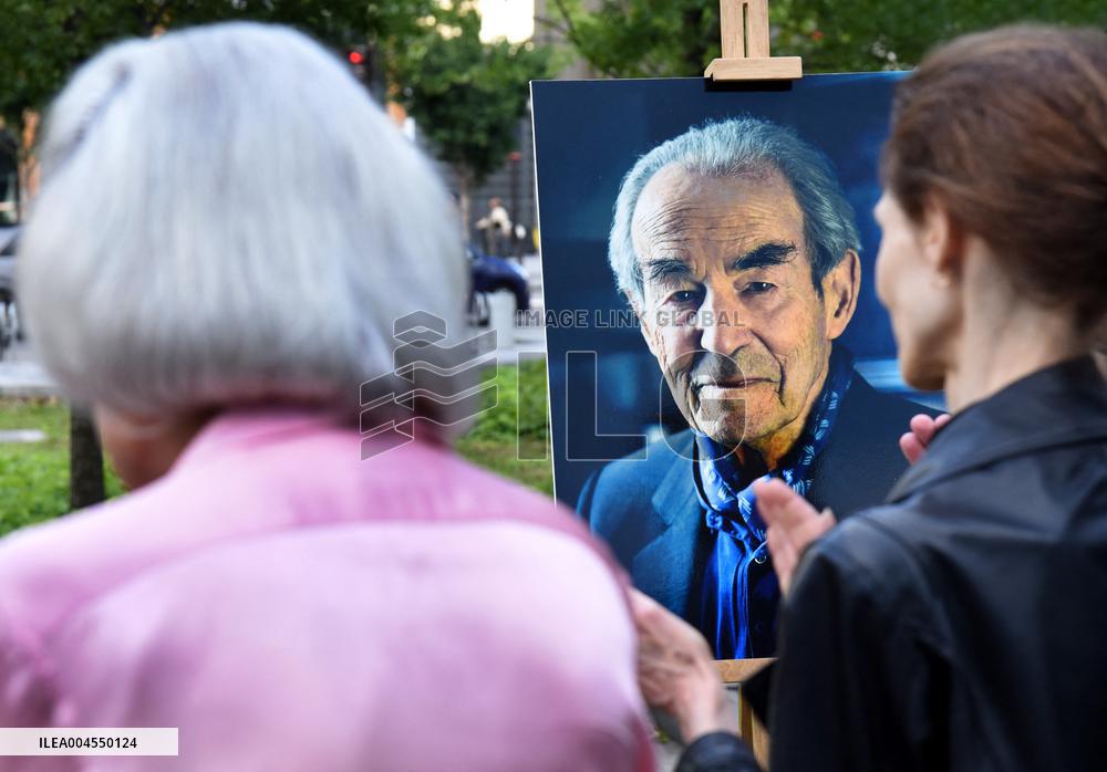 Anne Hidalgo And Gerald Darmanin At Robert Badinter Parvis Inauguration - Paris