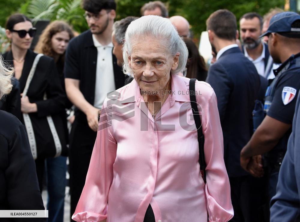 Anne Hidalgo And Gerald Darmanin At Robert Badinter Parvis Inauguration - Paris