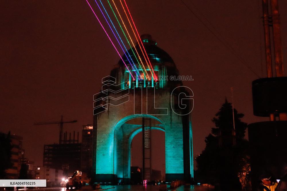 Rainbow-Colored Lasers Projected to the Sky For Pride Celebrations - Mexico