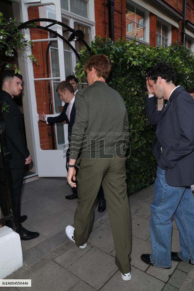 Gucci Hosts Star-Studded Dinner honouring Jannik Sinner - London