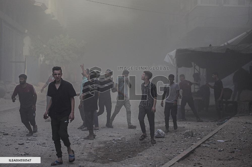 Israeli Airstrike Hits Residential Building - Gaza City