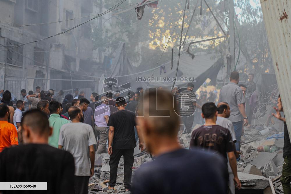 Israeli Airstrike Hits Residential Building - Gaza City
