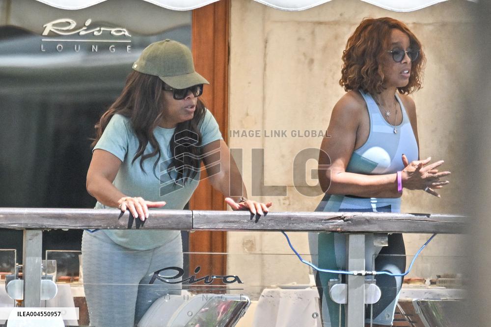 Oprah Winfrey Having Breakfast at Gritti Hotel - Venice