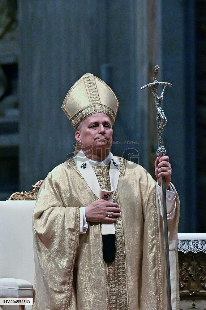 Pope Leo XIV leads a mass at St. Peter's Basilica in the Vatican - Rome