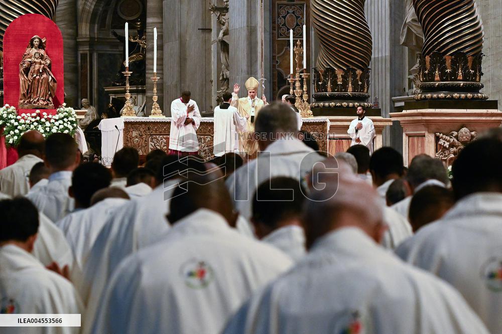 Pope Leo XIV leads a mass at St. Peter's Basilica in the Vatican - Rome