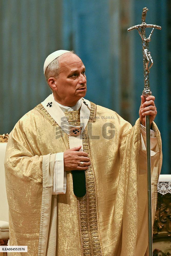 Pope Leo XIV leads a mass at St. Peter's Basilica in the Vatican - Rome
