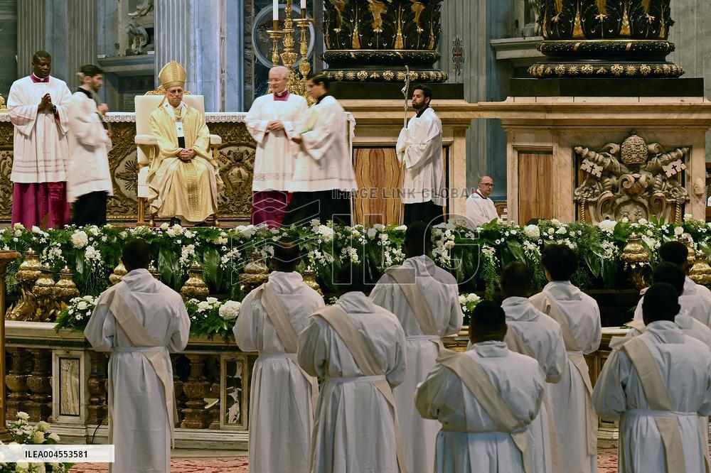 Pope Leo XIV leads a mass at St. Peter's Basilica in the Vatican - Rome