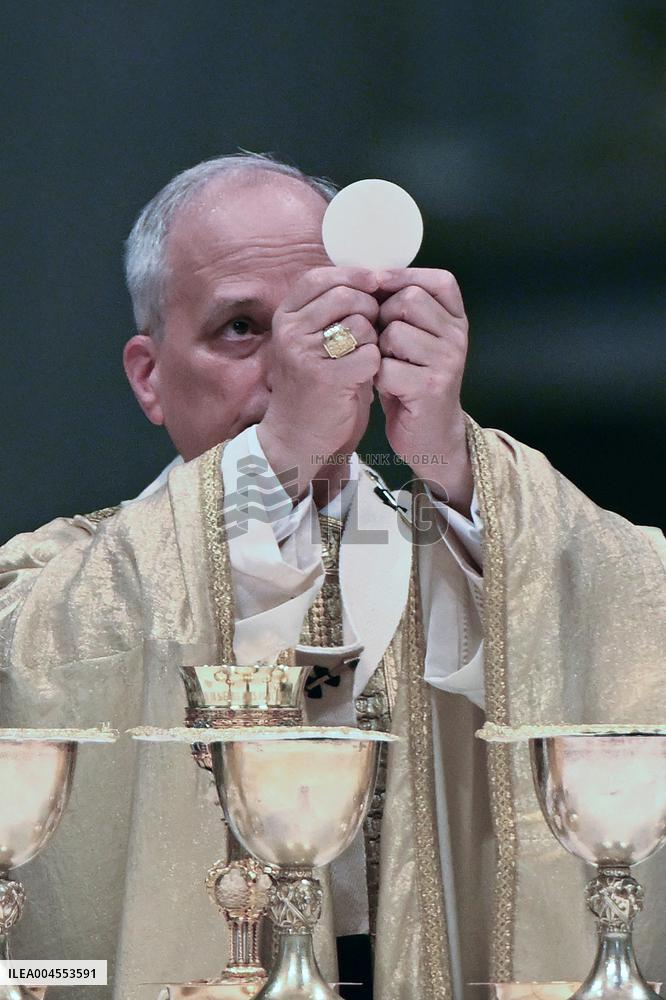 Pope Leo XIV leads a mass at St. Peter's Basilica in the Vatican - Rome