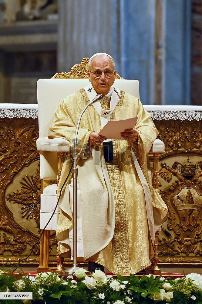 Pope Leo XIV leads a mass at St. Peter's Basilica in the Vatican - Rome