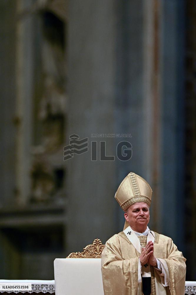 Pope Leo XIV leads a mass at St. Peter's Basilica in the Vatican - Rome
