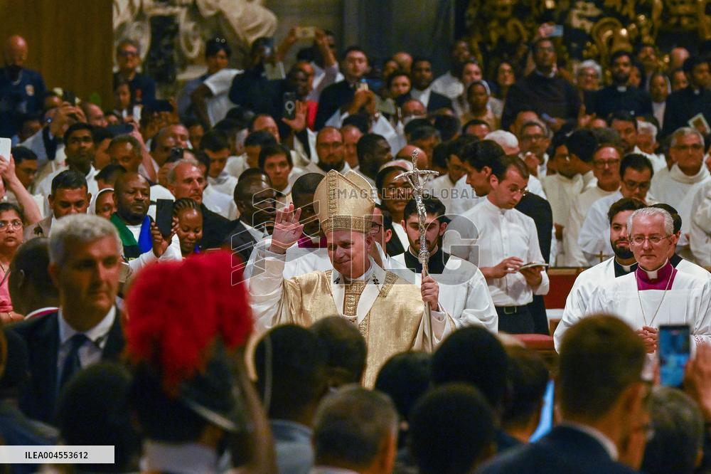 Pope Leo XIV leads a mass at St. Peter's Basilica in the Vatican - Rome