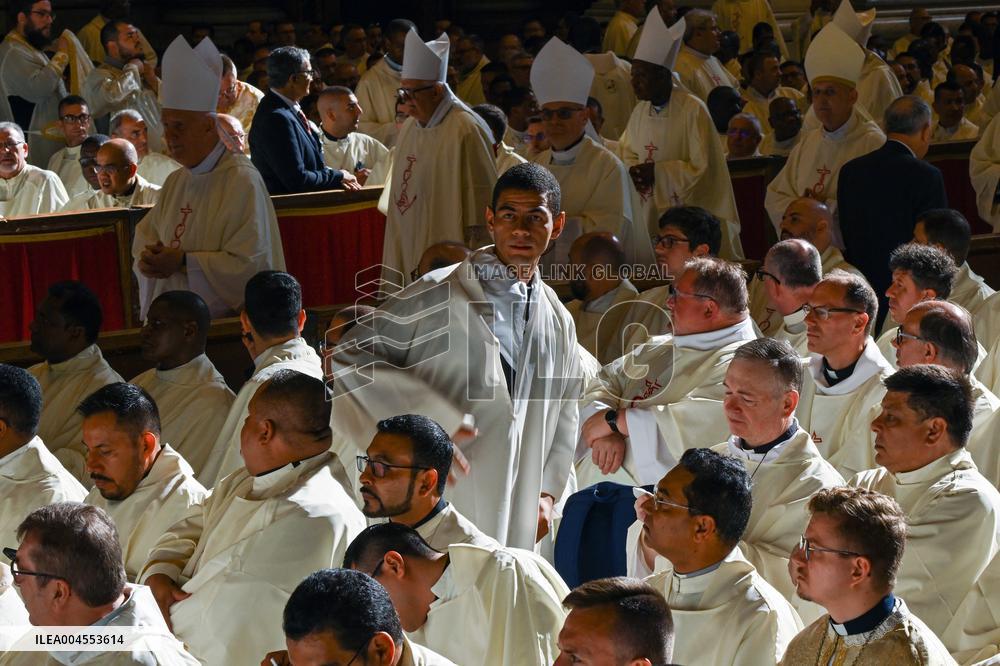 Pope Leo XIV leads a mass at St. Peter's Basilica in the Vatican - Rome