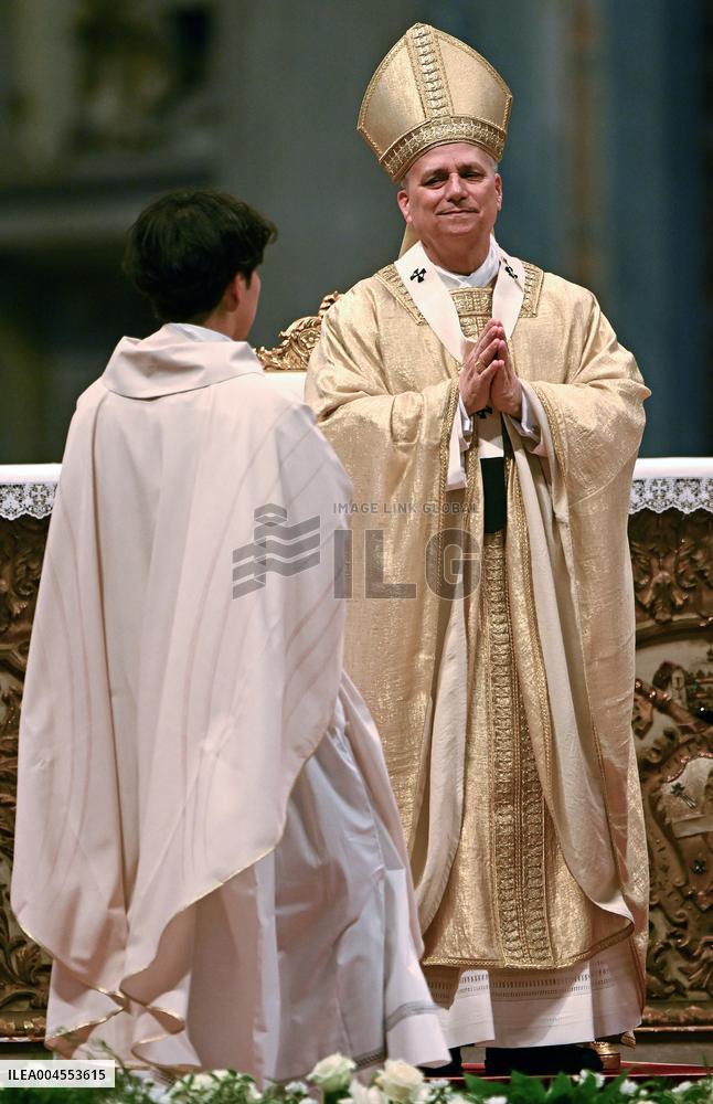 Pope Leo XIV leads a mass at St. Peter's Basilica in the Vatican - Rome