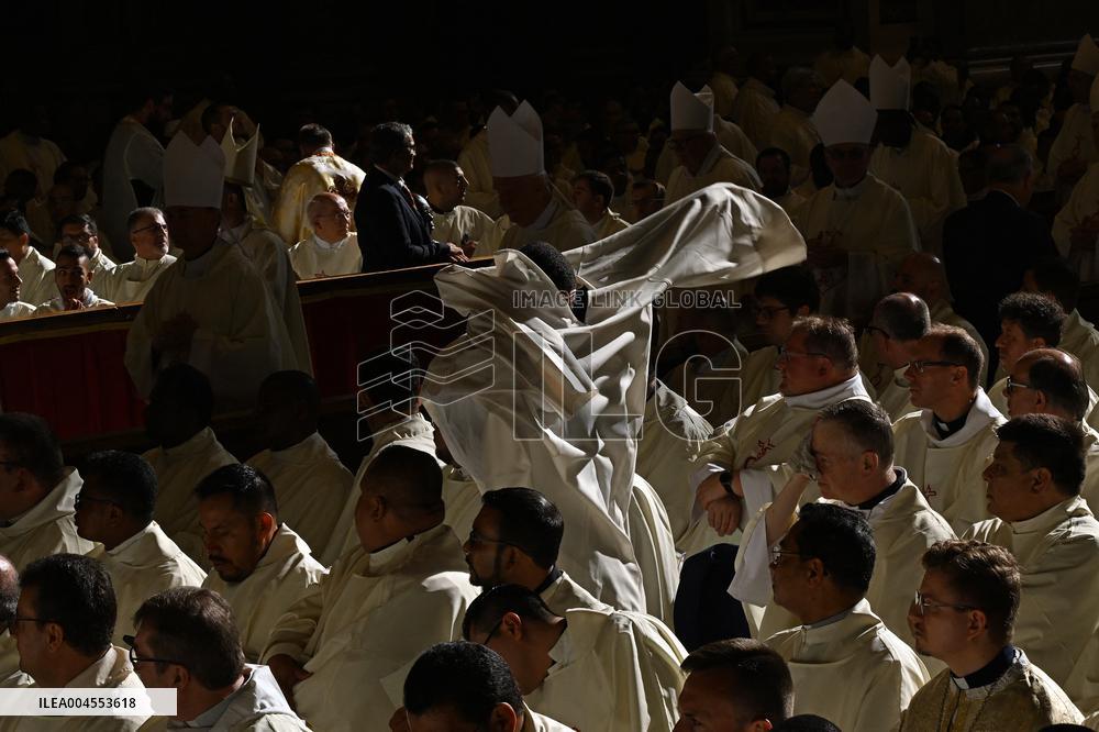 Pope Leo XIV leads a mass at St. Peter's Basilica in the Vatican - Rome