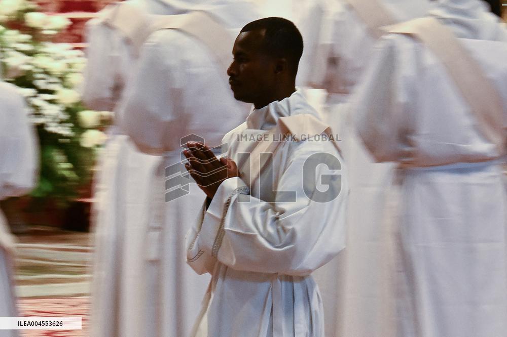 Pope Leo XIV leads a mass at St. Peter's Basilica in the Vatican - Rome