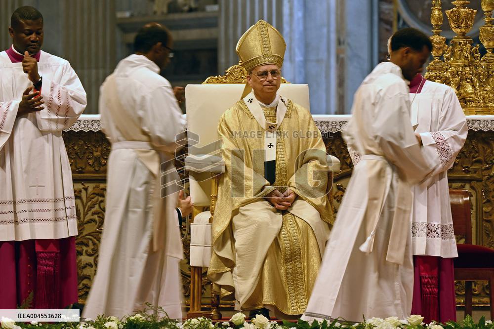 Pope Leo XIV leads a mass at St. Peter's Basilica in the Vatican - Rome