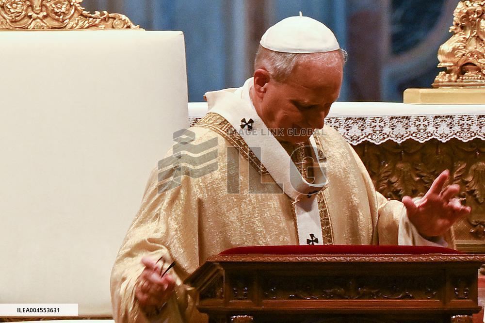 Pope Leo XIV leads a mass at St. Peter's Basilica in the Vatican - Rome