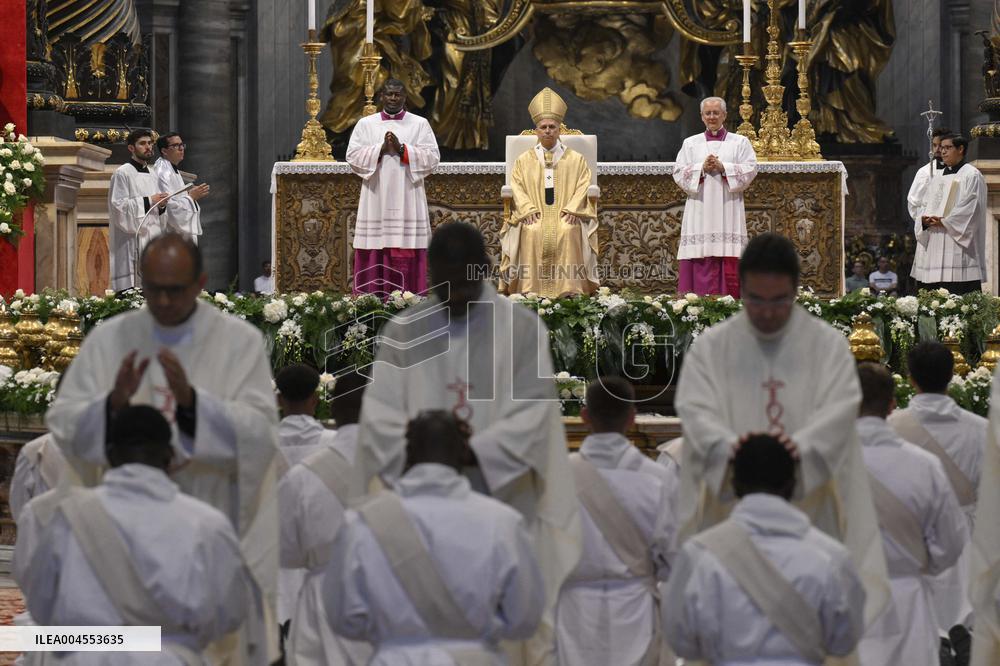 Pope Leo XIV leads a mass at St. Peter's Basilica in the Vatican - Rome