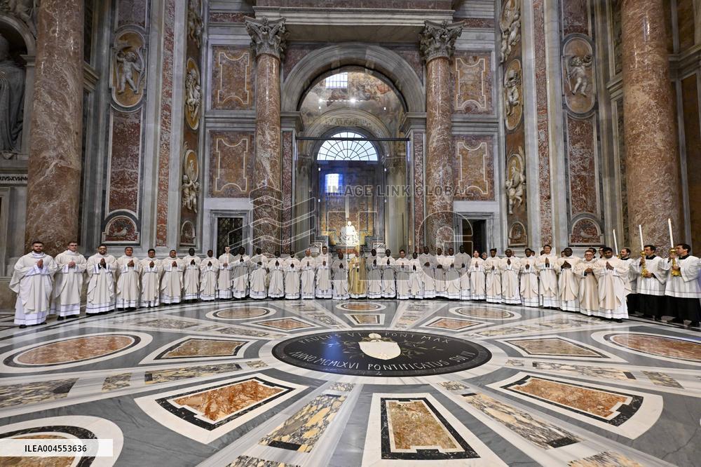 Pope Leo XIV leads a mass at St. Peter's Basilica in the Vatican - Rome