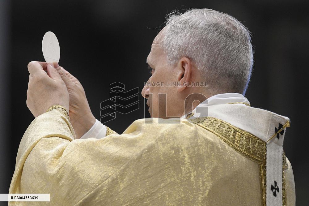Pope Leo XIV leads a mass at St. Peter's Basilica in the Vatican - Rome