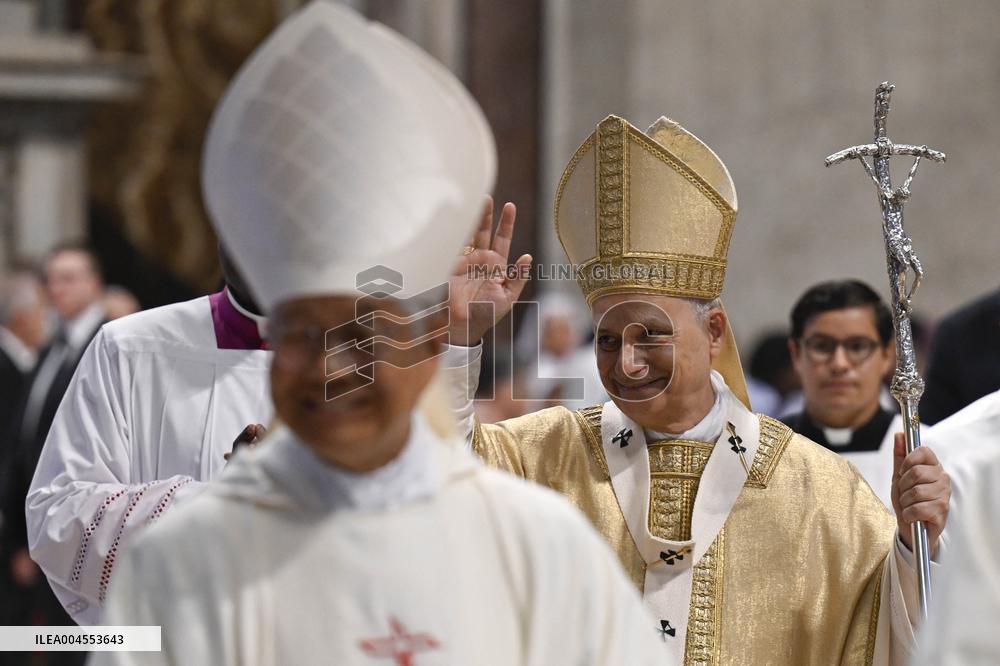 Pope Leo XIV leads a mass at St. Peter's Basilica in the Vatican - Rome