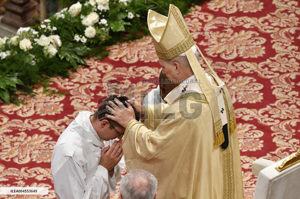 Pope Leo XIV leads a mass at St. Peter's Basilica in the Vatican - Rome