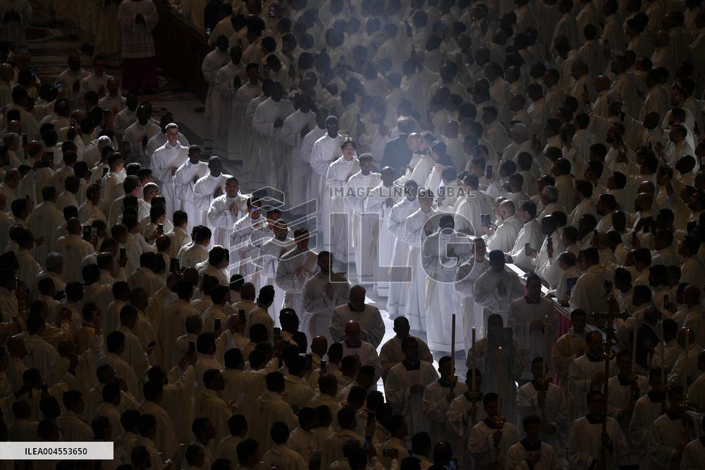 Pope Leo XIV leads a mass at St. Peter's Basilica in the Vatican - Rome