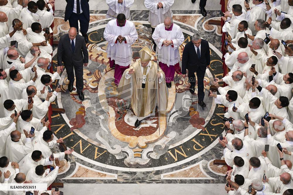 Pope Leo XIV leads a mass at St. Peter's Basilica in the Vatican - Rome