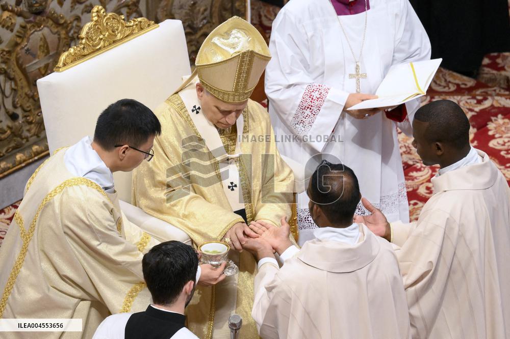 Pope Leo XIV leads a mass at St. Peter's Basilica in the Vatican - Rome