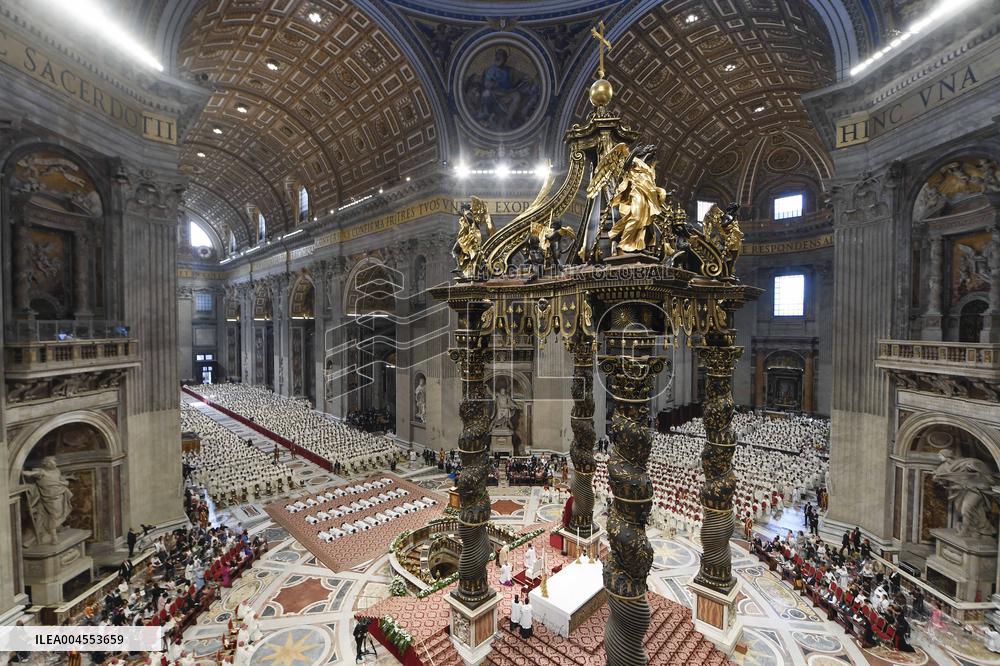 Pope Leo XIV leads a mass at St. Peter's Basilica in the Vatican - Rome