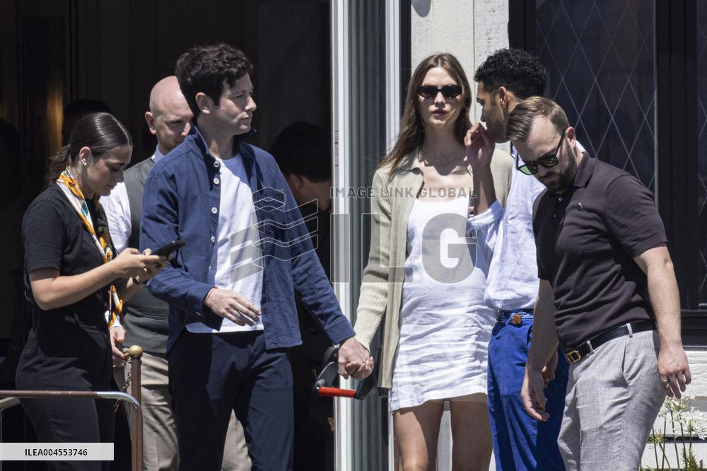 Pregnant  Karlie Kloss, Joshua Kushner leave St Regis Hotel - Venice