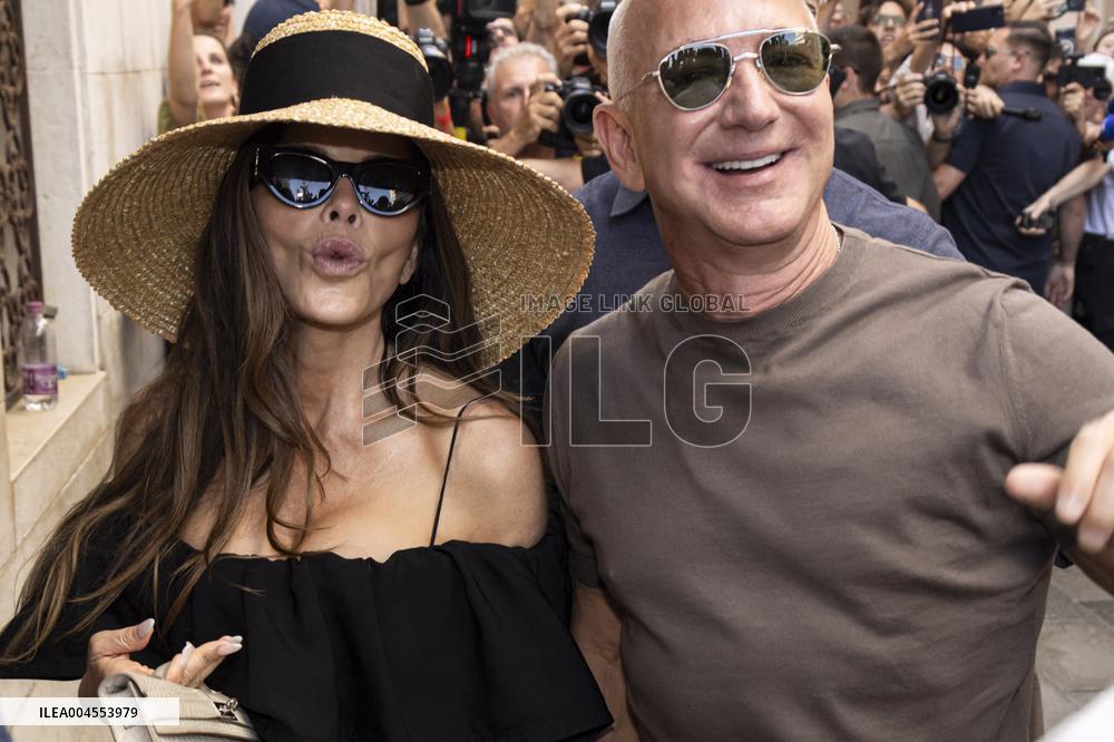 Newly Wed Jeff Bezos and Lauren Sanchez leave Harry’s Bar in Venice