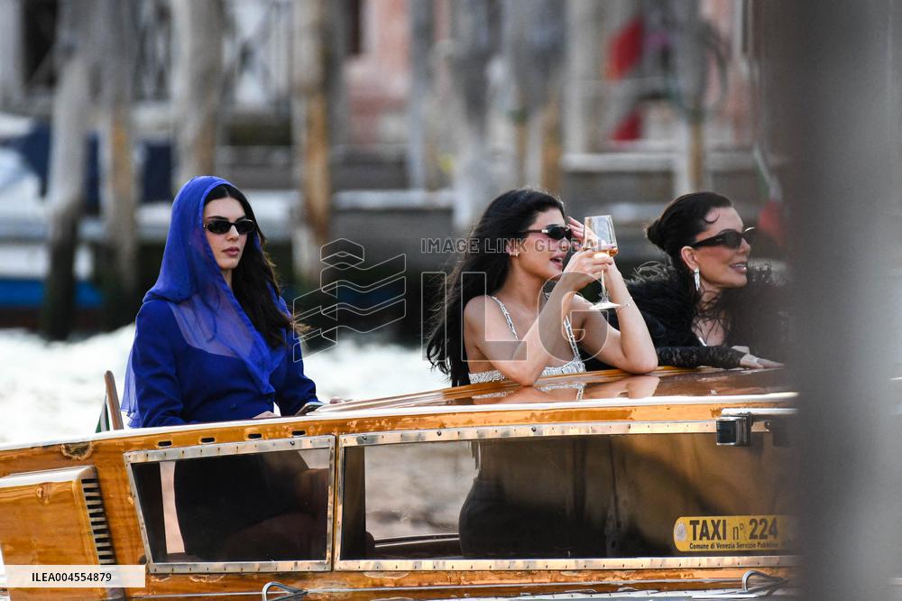 Kendall, Kris and Kylie Jenner Leave The Hotel To Attend The Final Celebration Of The Bezos Wedding - Venice